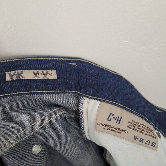 Citizens Of Humanity Jeans Straight Leg Crop Low Rise Dark Wash Blue Size 28 - Picture 13 of 14